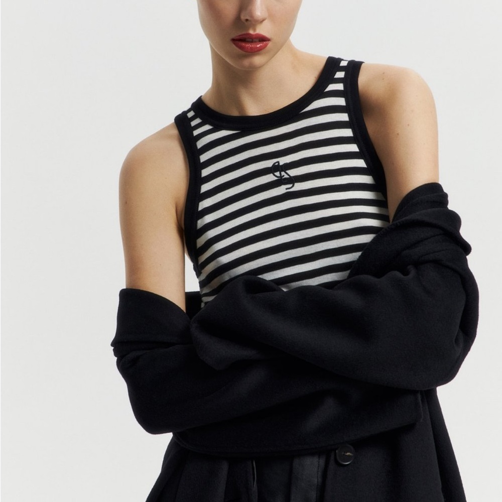 Striped Black & White Tank Top